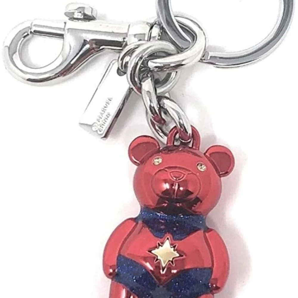 Coach Marvel Captian Marvel Bear Keychain Bag Charm Carol Danvers - Picture 2 of 4
